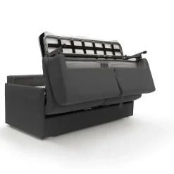 Canapé convertible tissu recyclé déhoussable Arthur - Anthracite - 3 places