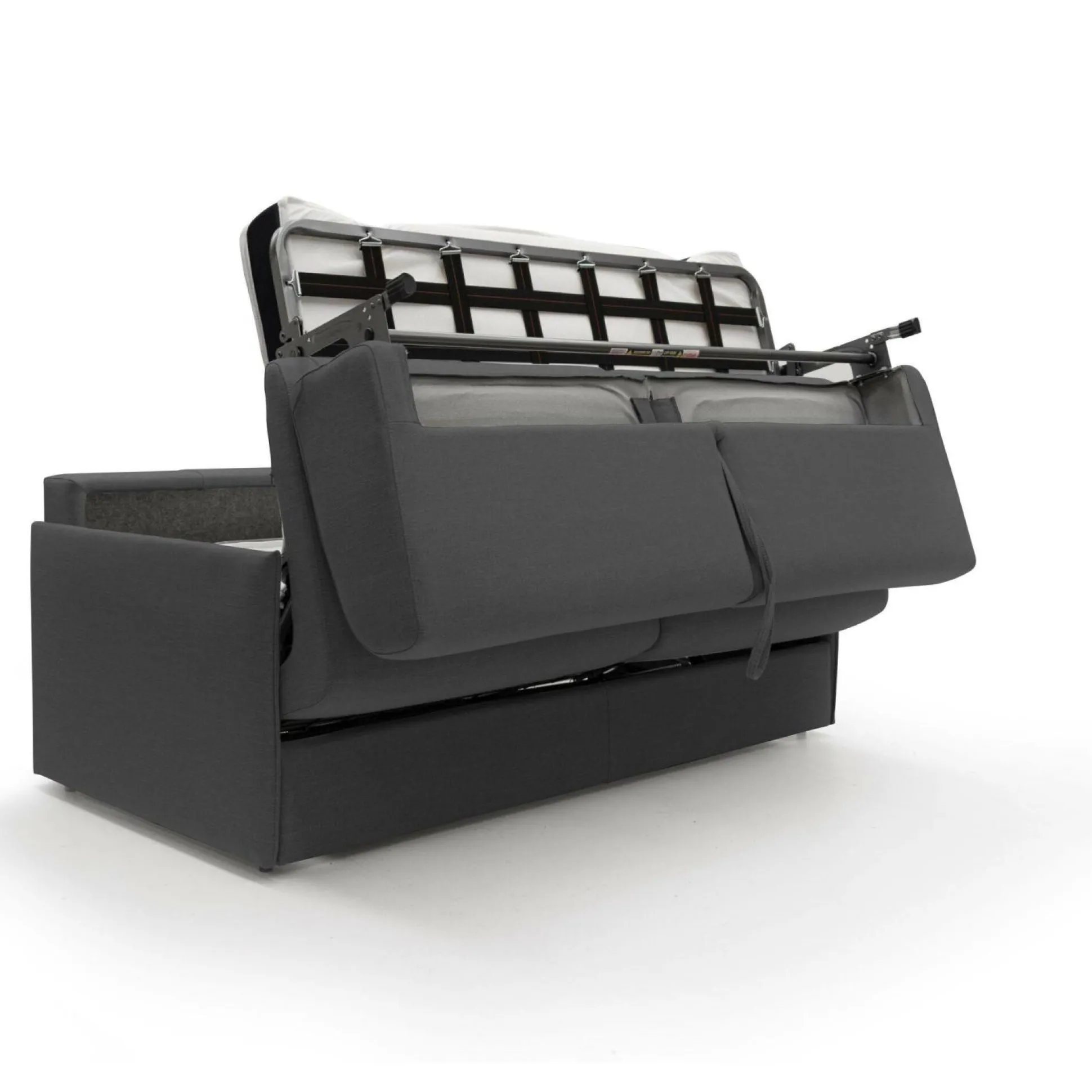 Canapé convertible tissu recyclé déhoussable Arthur - Anthracite - 3 places