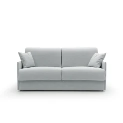 Canapé convertible tissu recyclé déhoussable Arthur - Gris Clair - Grand 2 places