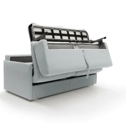 Canapé convertible tissu recyclé déhoussable Arthur - Gris Clair - Grand 2 places