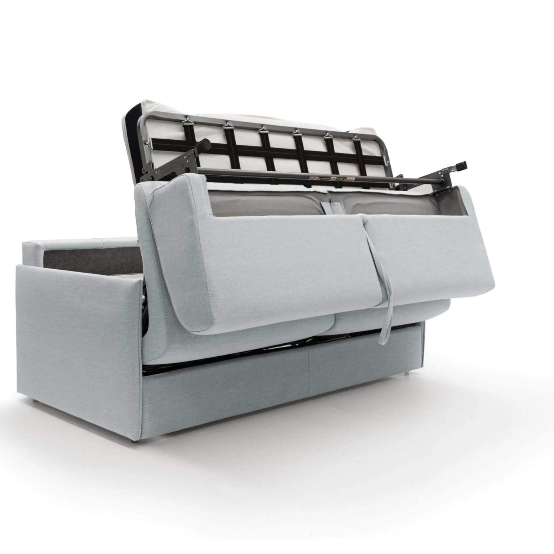 Canapé convertible tissu recyclé déhoussable Arthur - Gris Clair - Grand 2 places