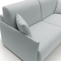 Canapé convertible tissu recyclé déhoussable Arthur - Gris Clair - Grand 2 places