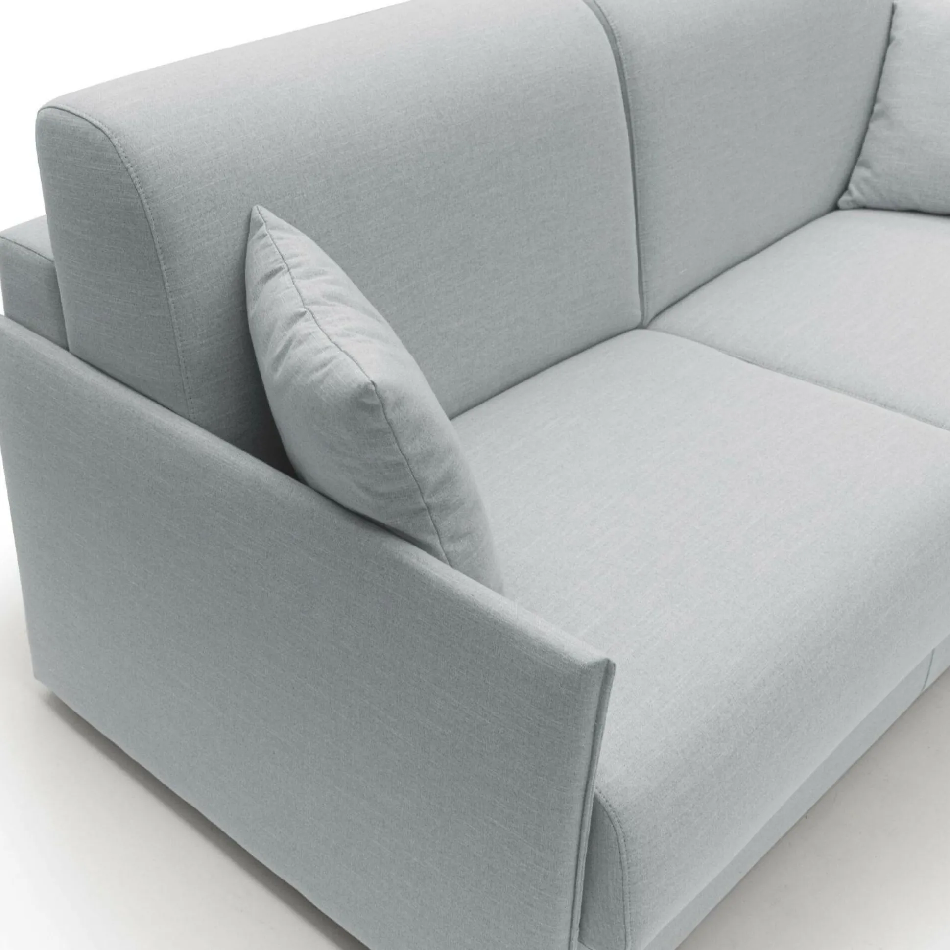 Canapé convertible tissu recyclé déhoussable Arthur - Gris Clair - Grand 2 places