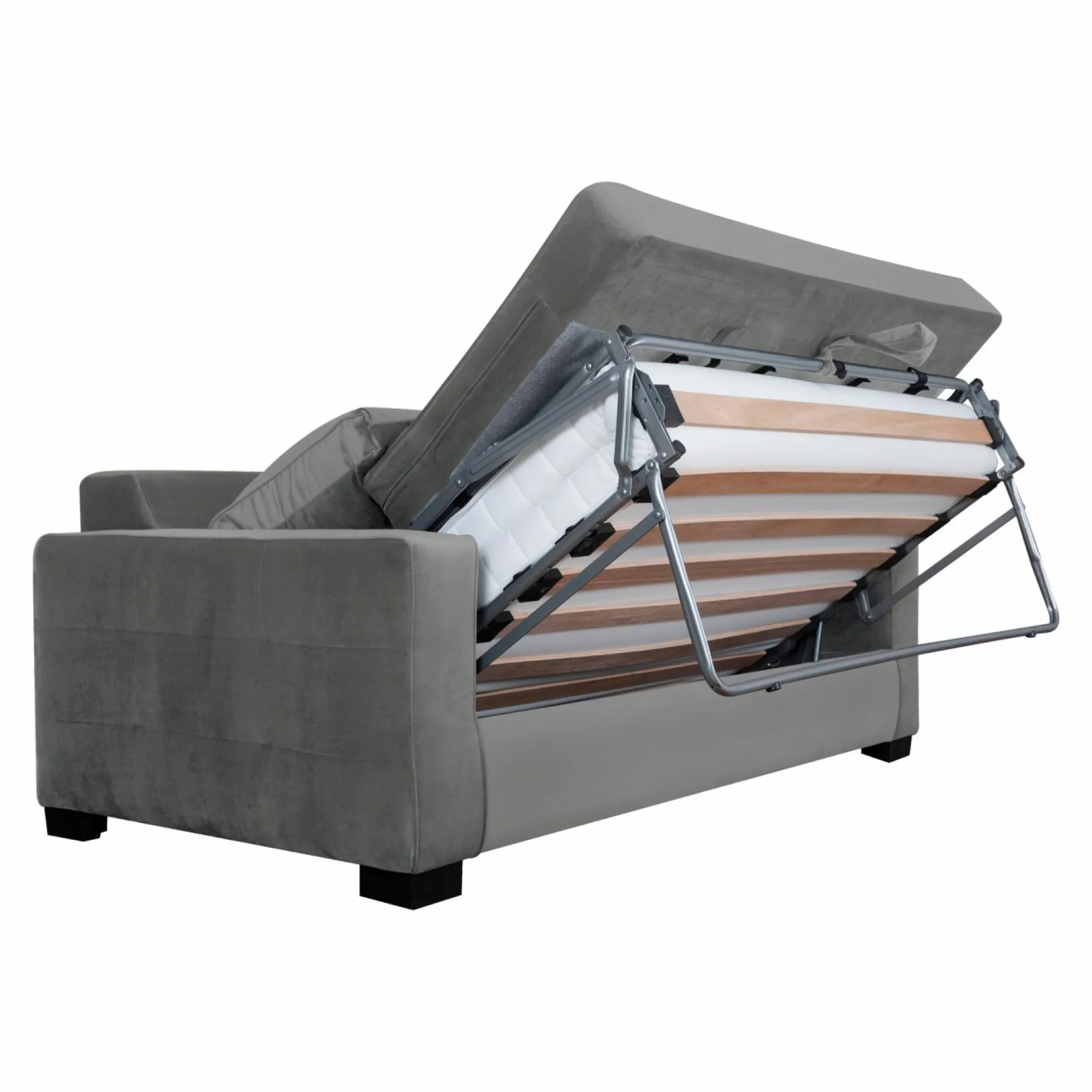 Canapé convertible velours Octave - Gris Clair