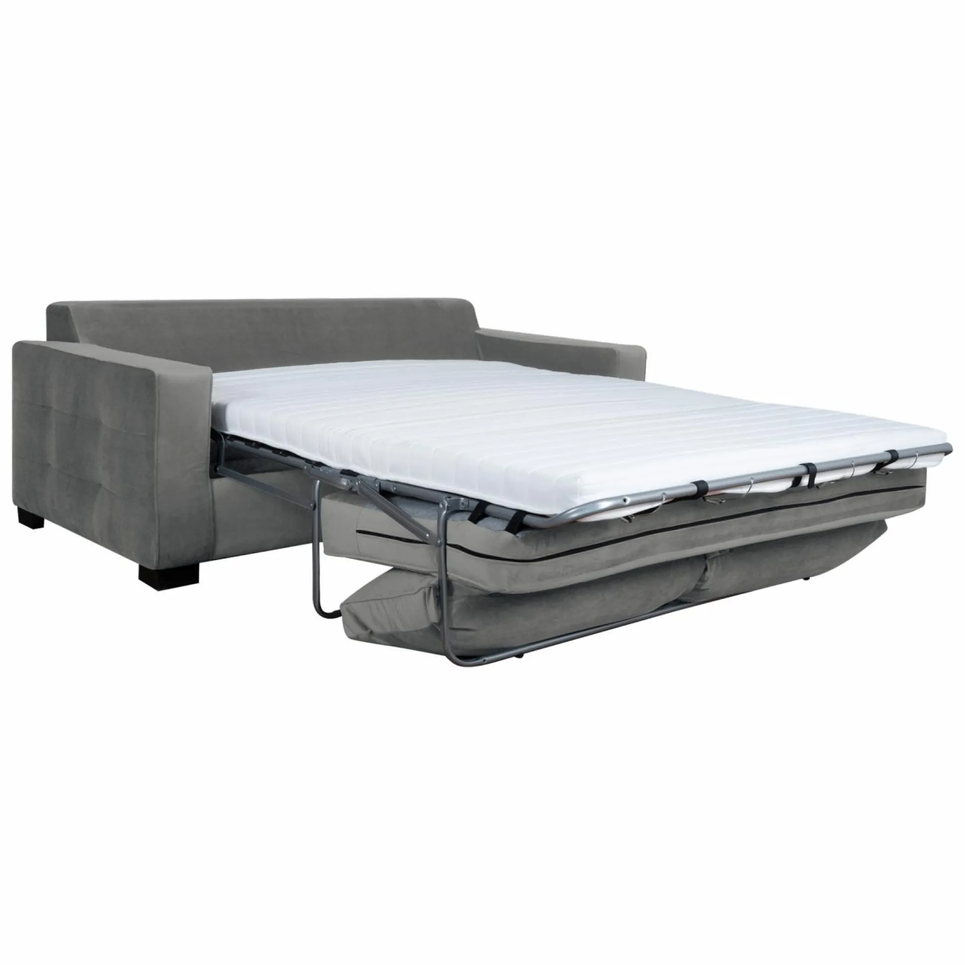 Canapé convertible velours Octave - Gris Clair