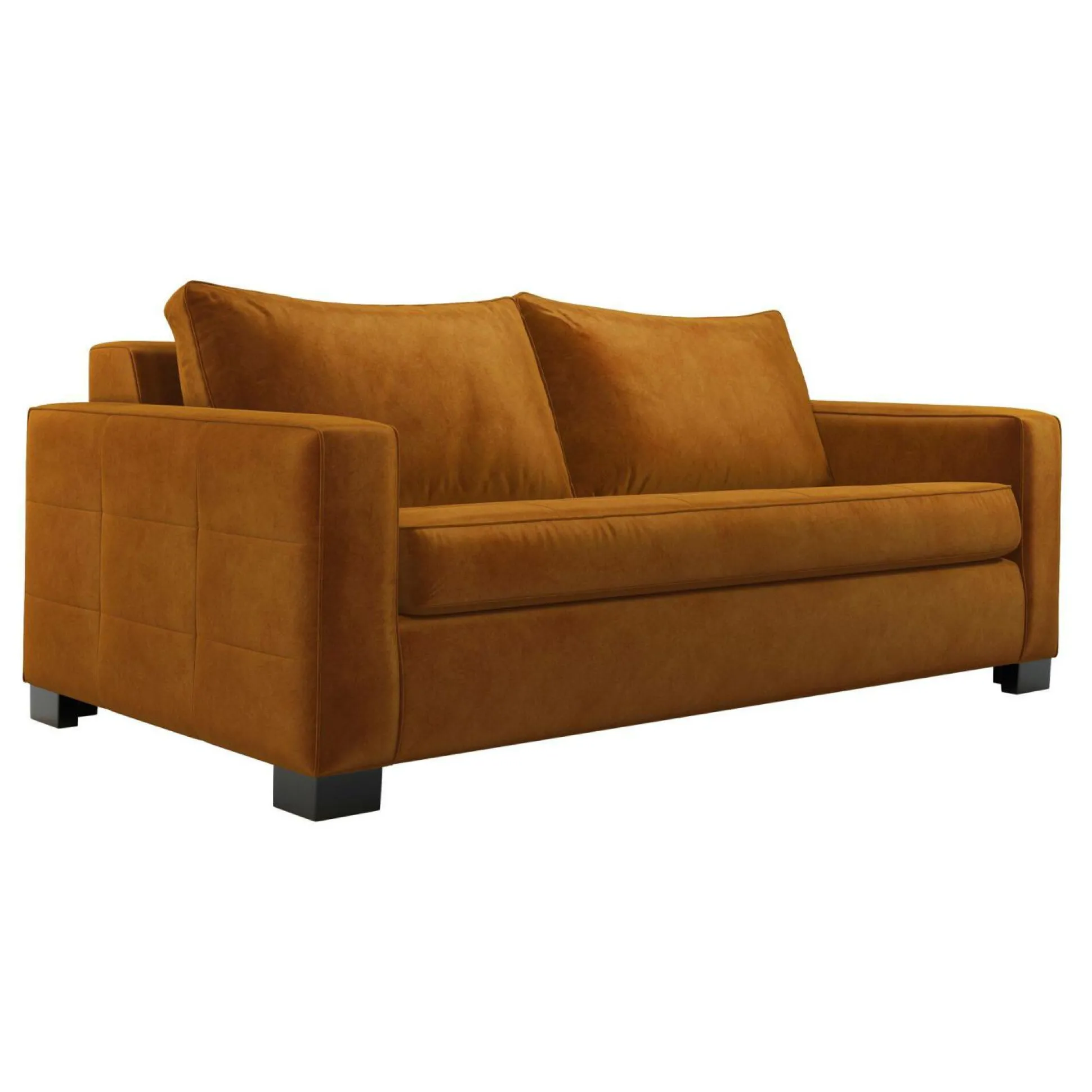 Canapé convertible velours Octave - Jaune Mordoré