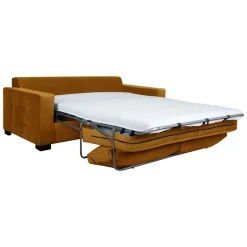 Canapé convertible velours Octave - Jaune Mordoré