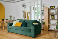 Canapé convertible velours Octave - Vert Emeraude