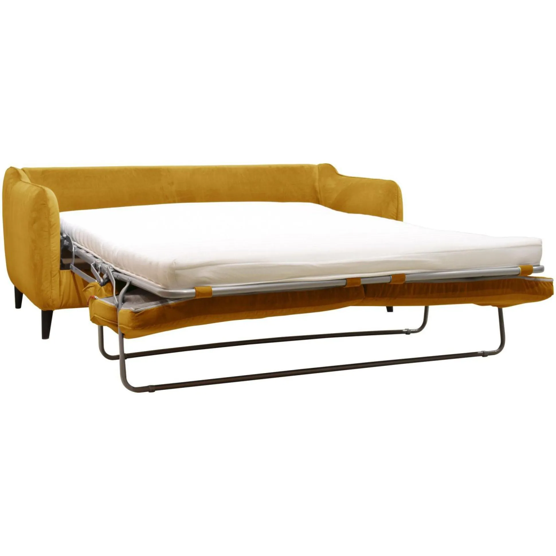 Canapé convertible velours Prince - Moutarde