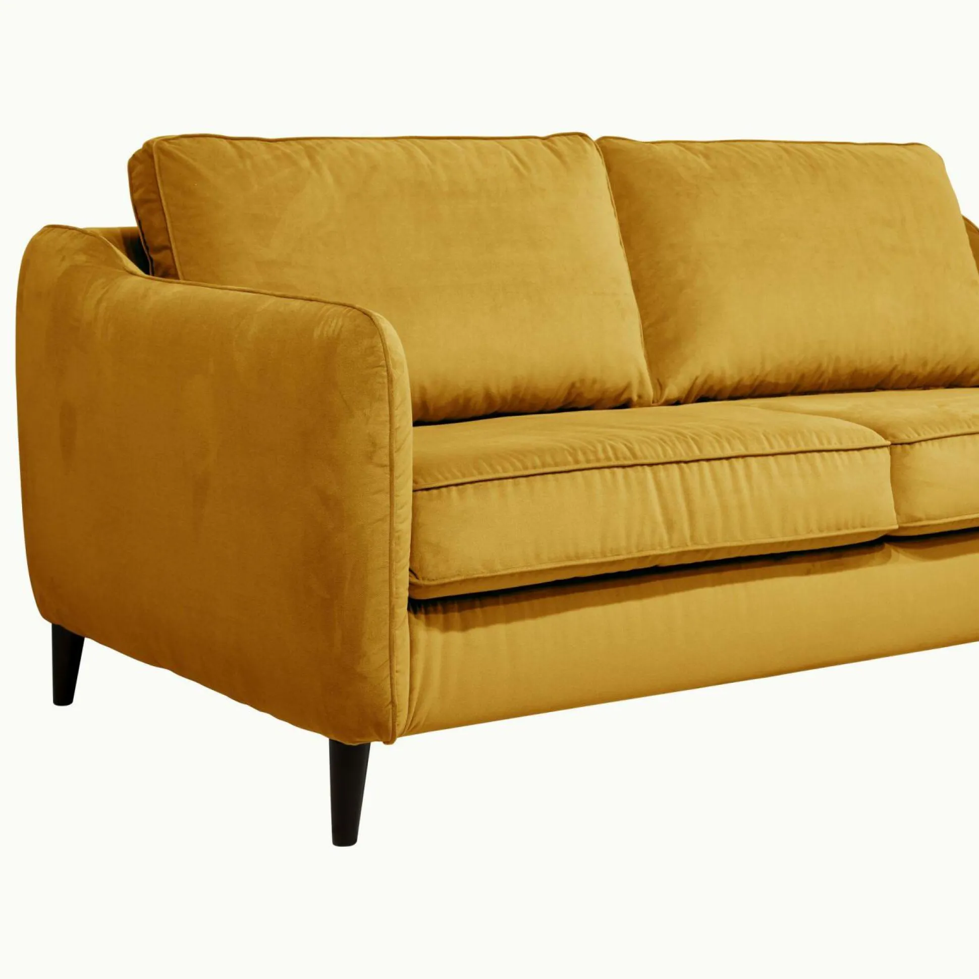 Canapé convertible velours Prince - Moutarde