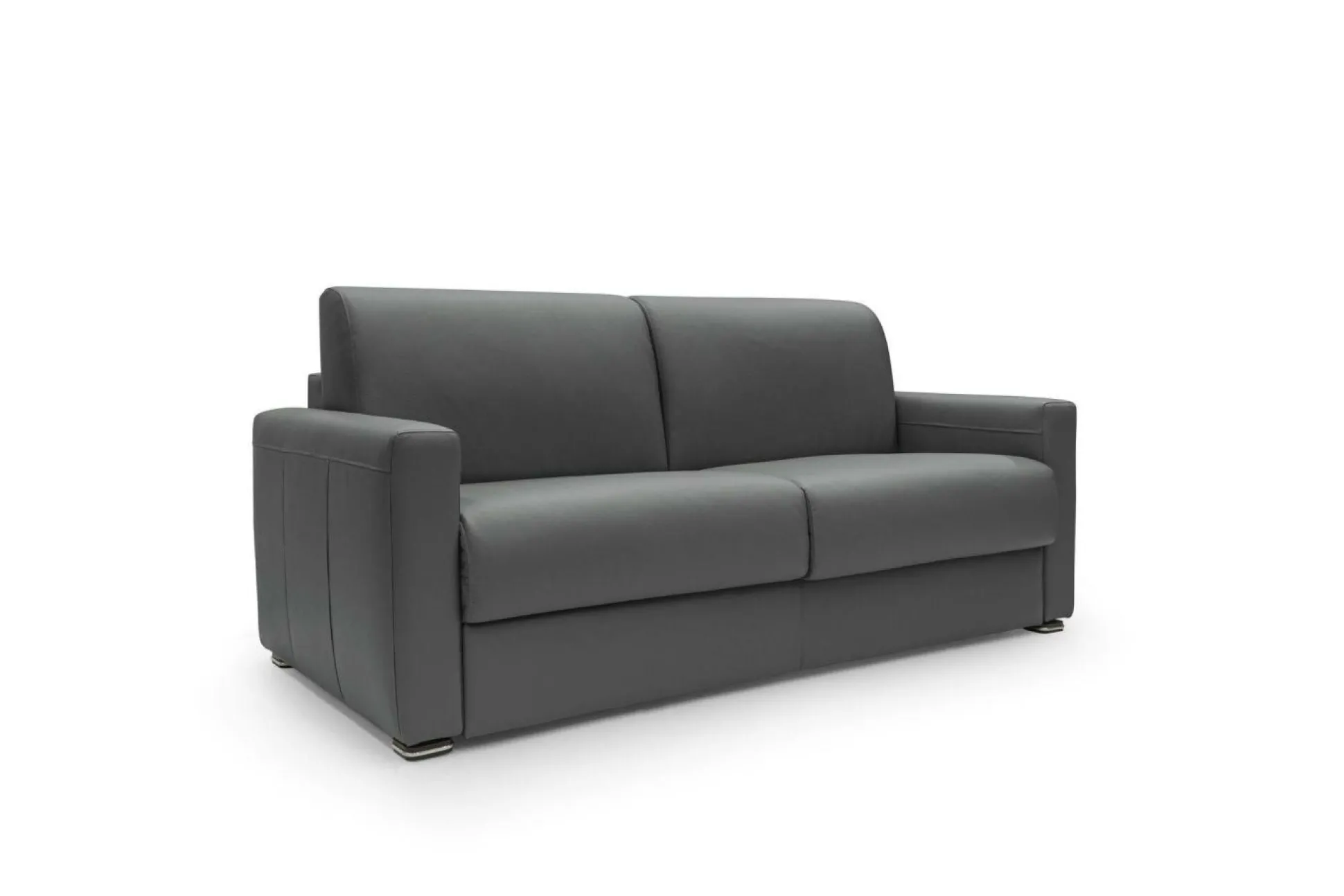 Canapé cuir Aubin - Anthracite - Grand 2 places