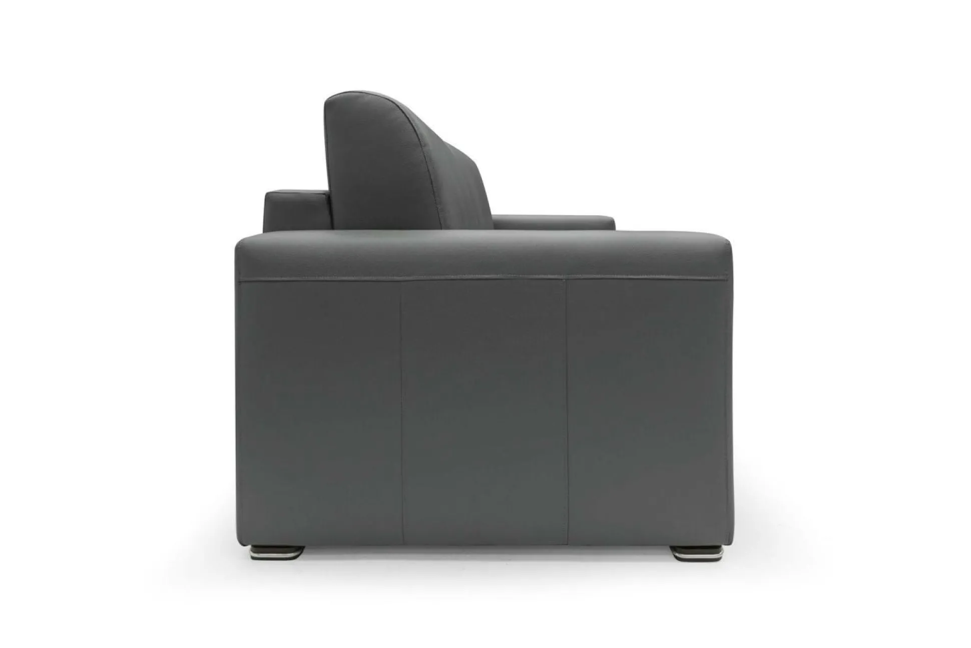 Canapé cuir Aubin - Anthracite - Grand 2 places