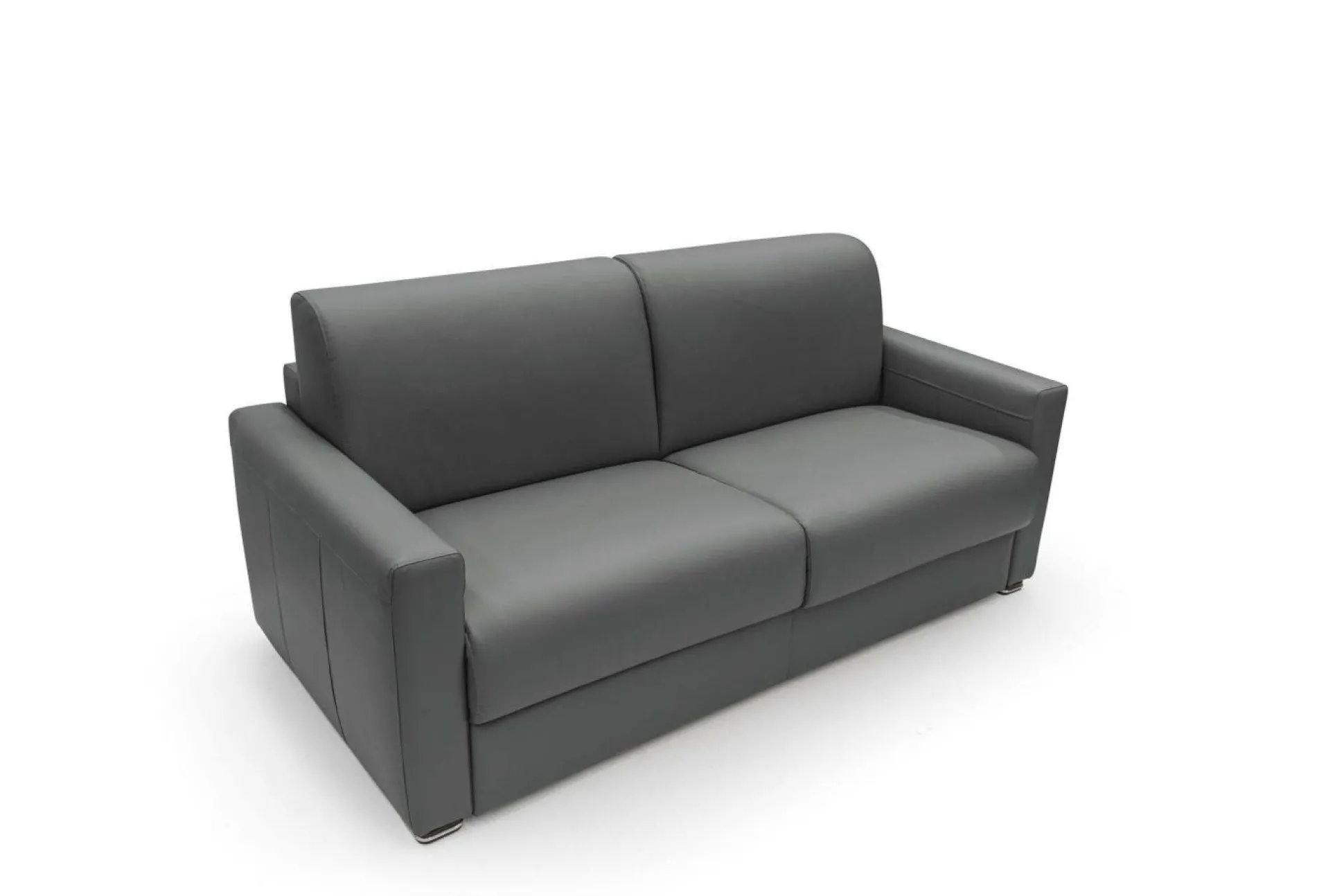 Canapé cuir Aubin - Anthracite - Grand 2 places