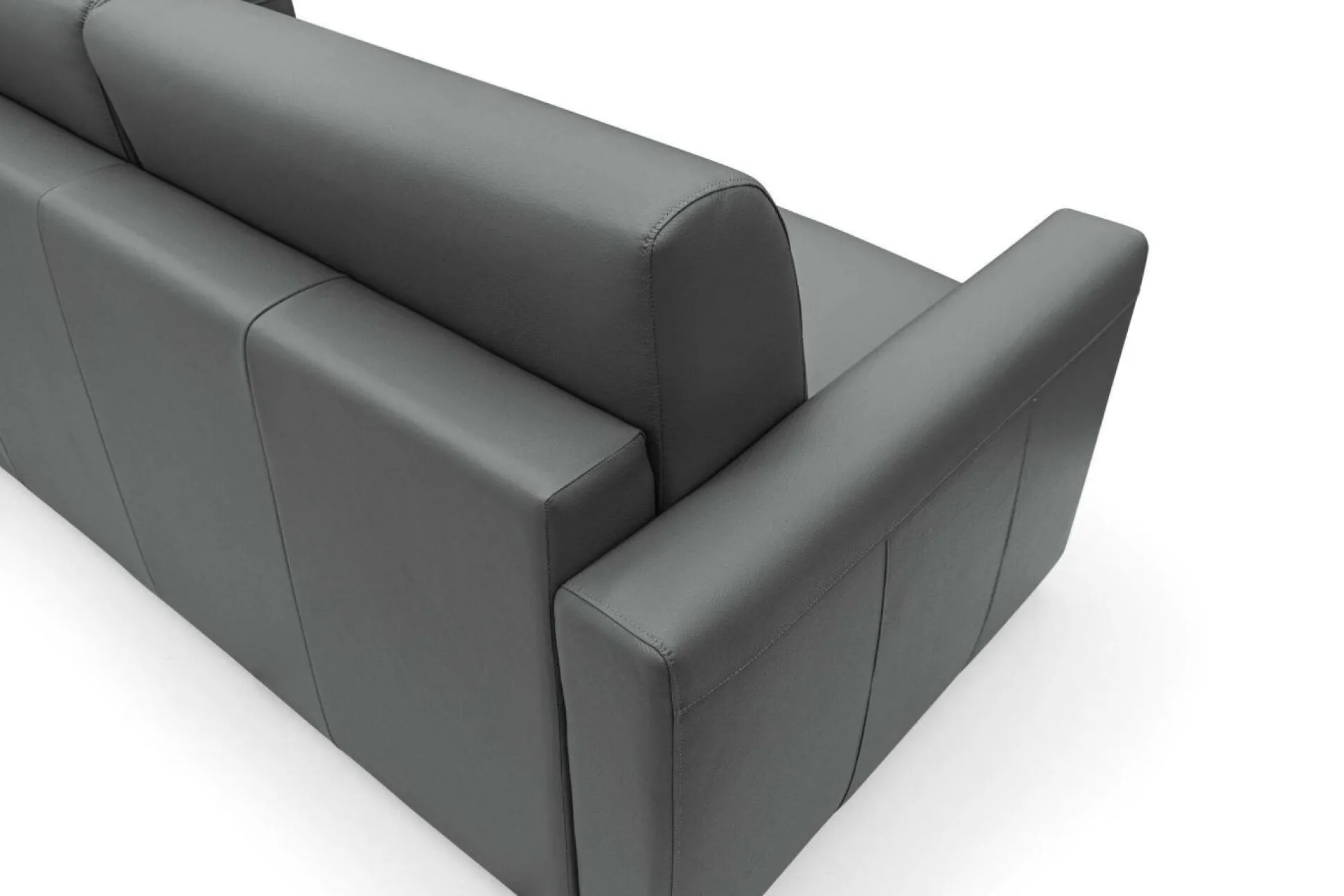 Canapé cuir Aubin - Anthracite - Grand 2 places