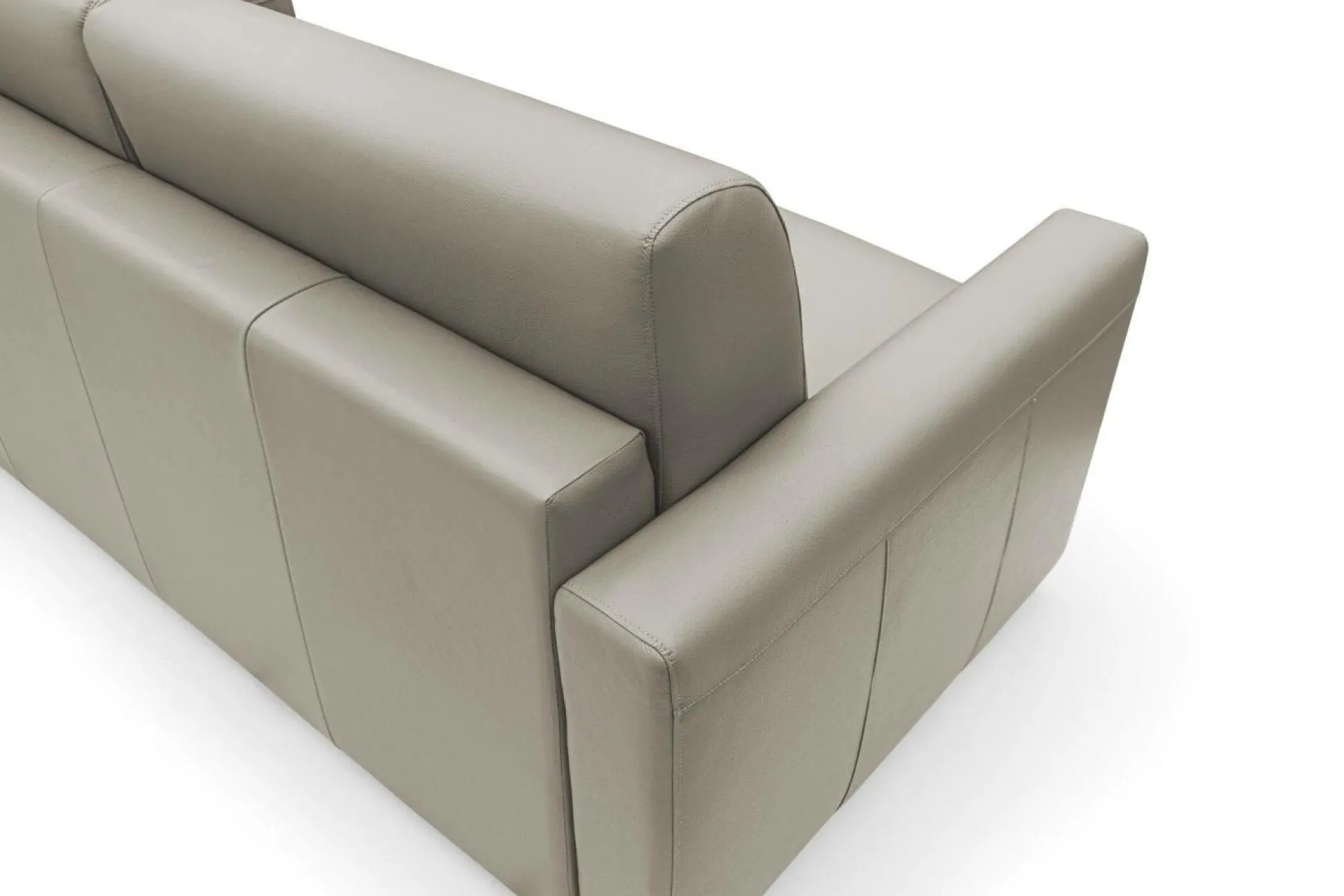 Canapé cuir Aubin - Cappuccino - Grand 3 places