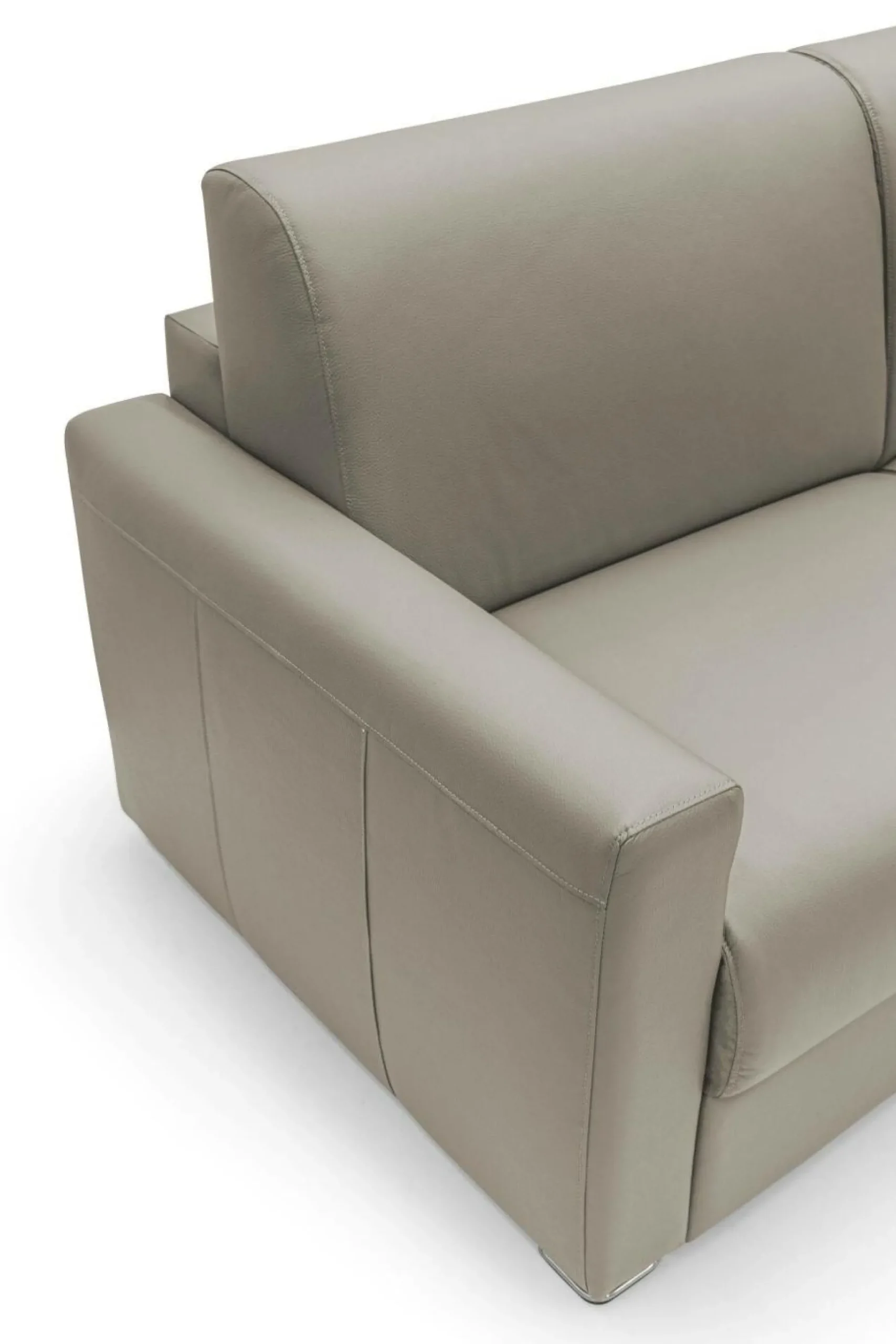 Canapé cuir Aubin - Cappuccino - Grand 3 places