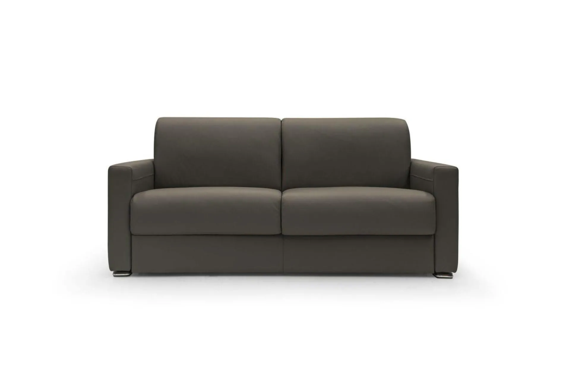 Canapé cuir Aubin - Chocolat - Grand 3 places