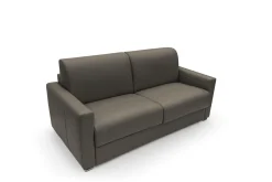 Canapé cuir Aubin - Chocolat - Grand 3 places