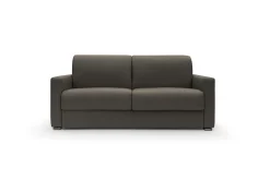 Canapé cuir Aubin - Chocolat - 3 places