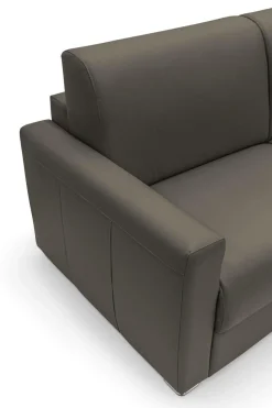 Canapé cuir Aubin - Chocolat - 3 places