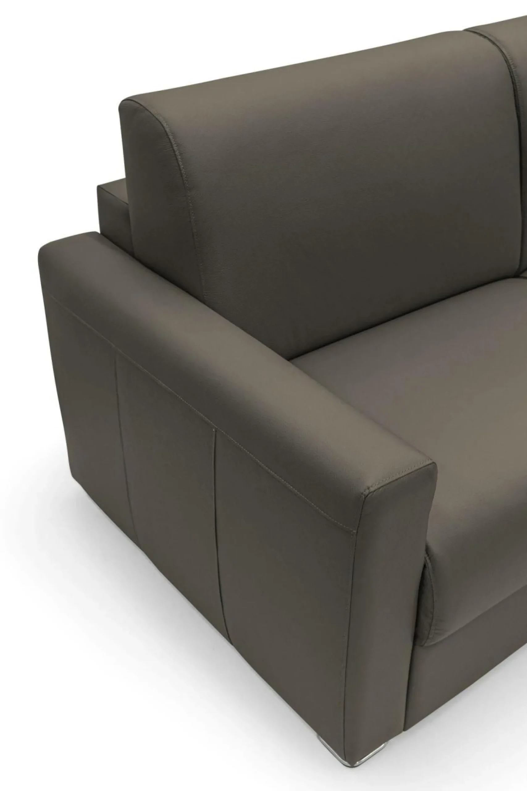 Canapé cuir Aubin - Chocolat - 3 places