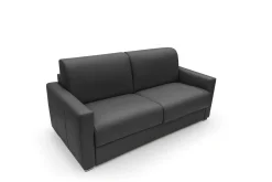 Canapé cuir Aubin - Noir - Grand 3 places