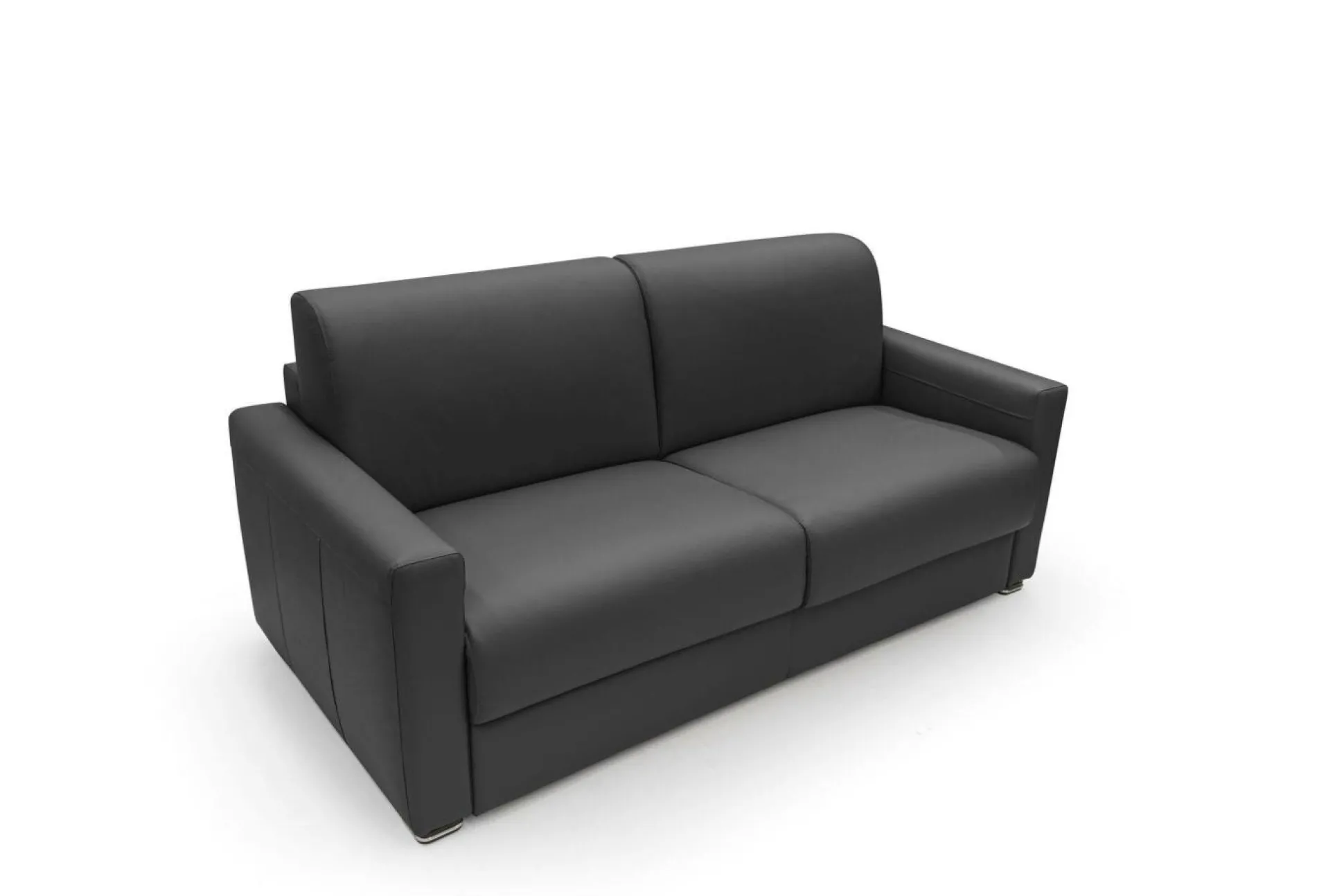 Canapé cuir Aubin - Noir - Grand 3 places