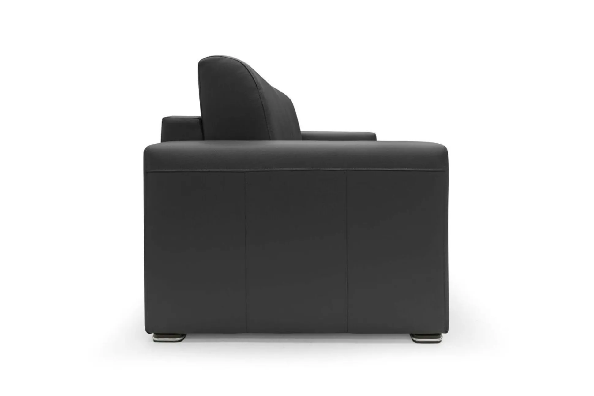 Canapé cuir Aubin - Noir - Grand 3 places