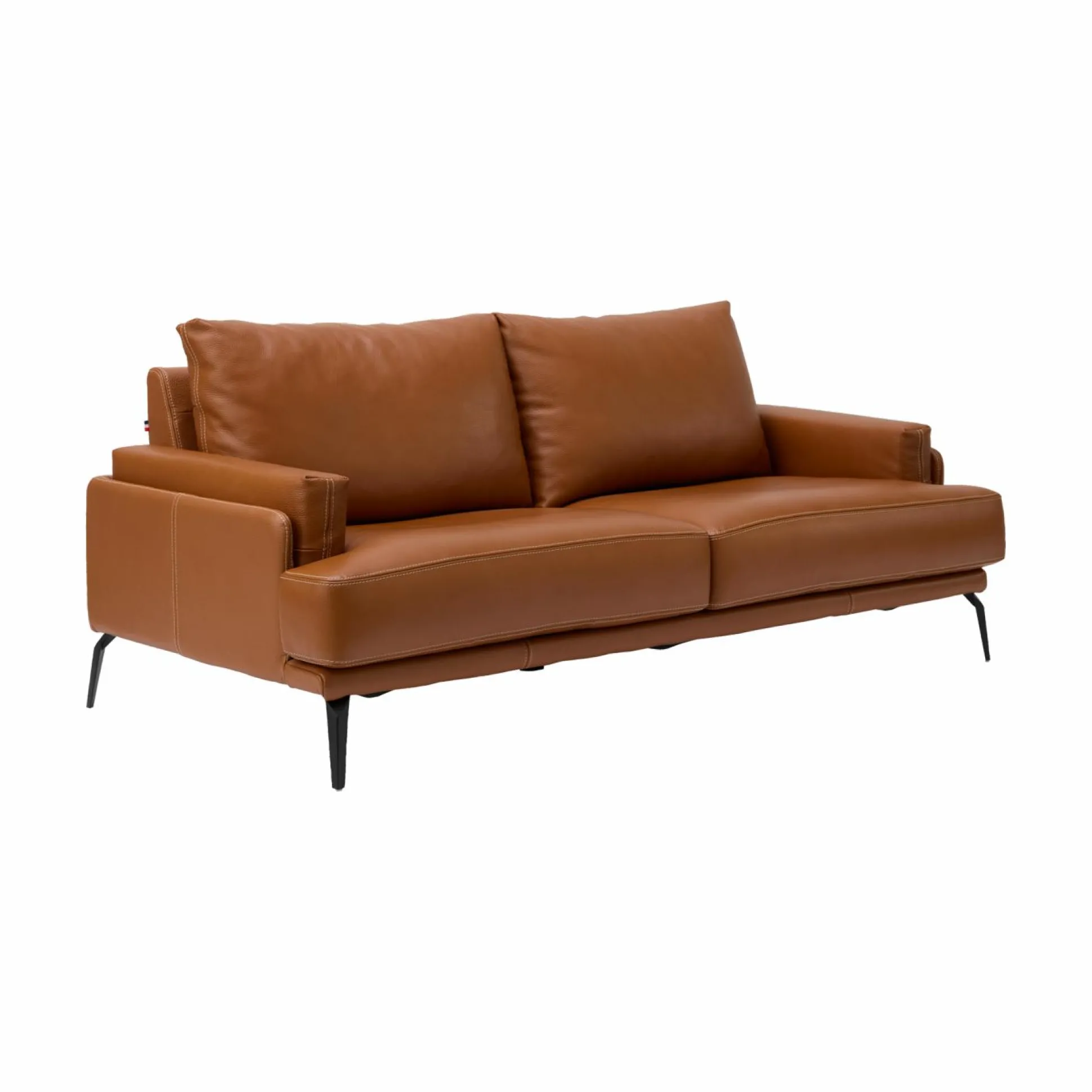 Canapé cuir Basile - Cognac - 3 places