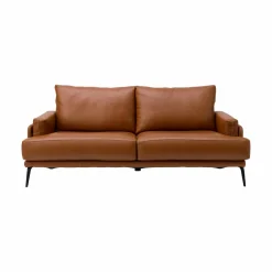 Canapé cuir Basile - Cognac - Grand 3 places