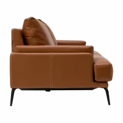 Canapé cuir Basile - Cognac - Grand 3 places