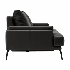 Canapé cuir Basile - Noir - Grand 2 places