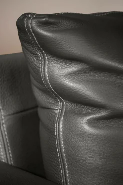 Canapé cuir Basile - Noir - Grand 2 places