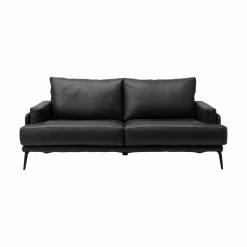 Canapé cuir Basile - Noir - Grand 3 places