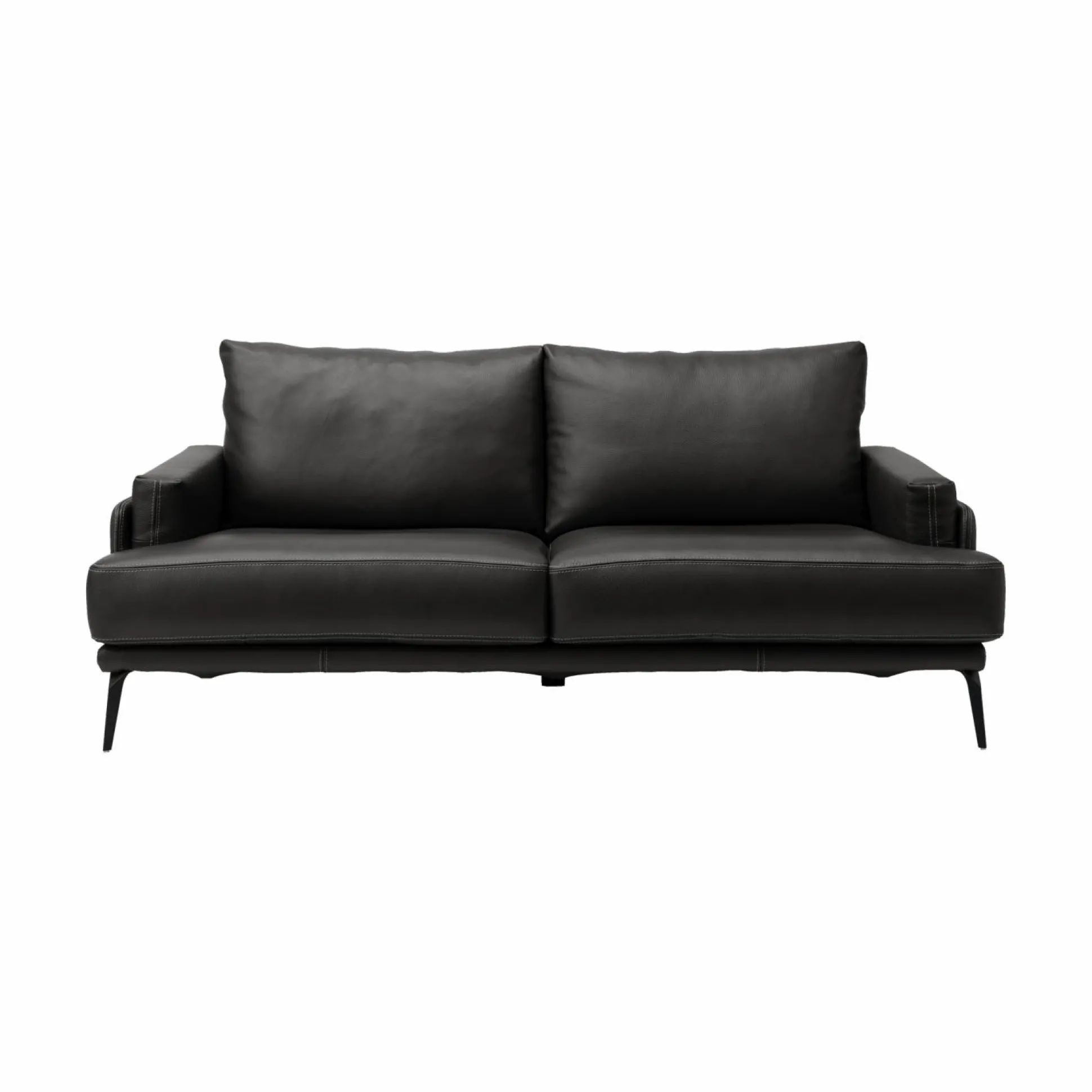 Canapé cuir Basile - Noir - Grand 3 places