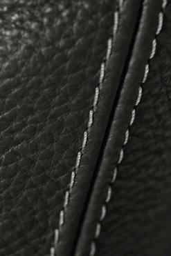 Canapé cuir Basile - Noir - Grand 3 places