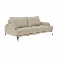 Canapé cuir Basile - Sable - Grand 3 places