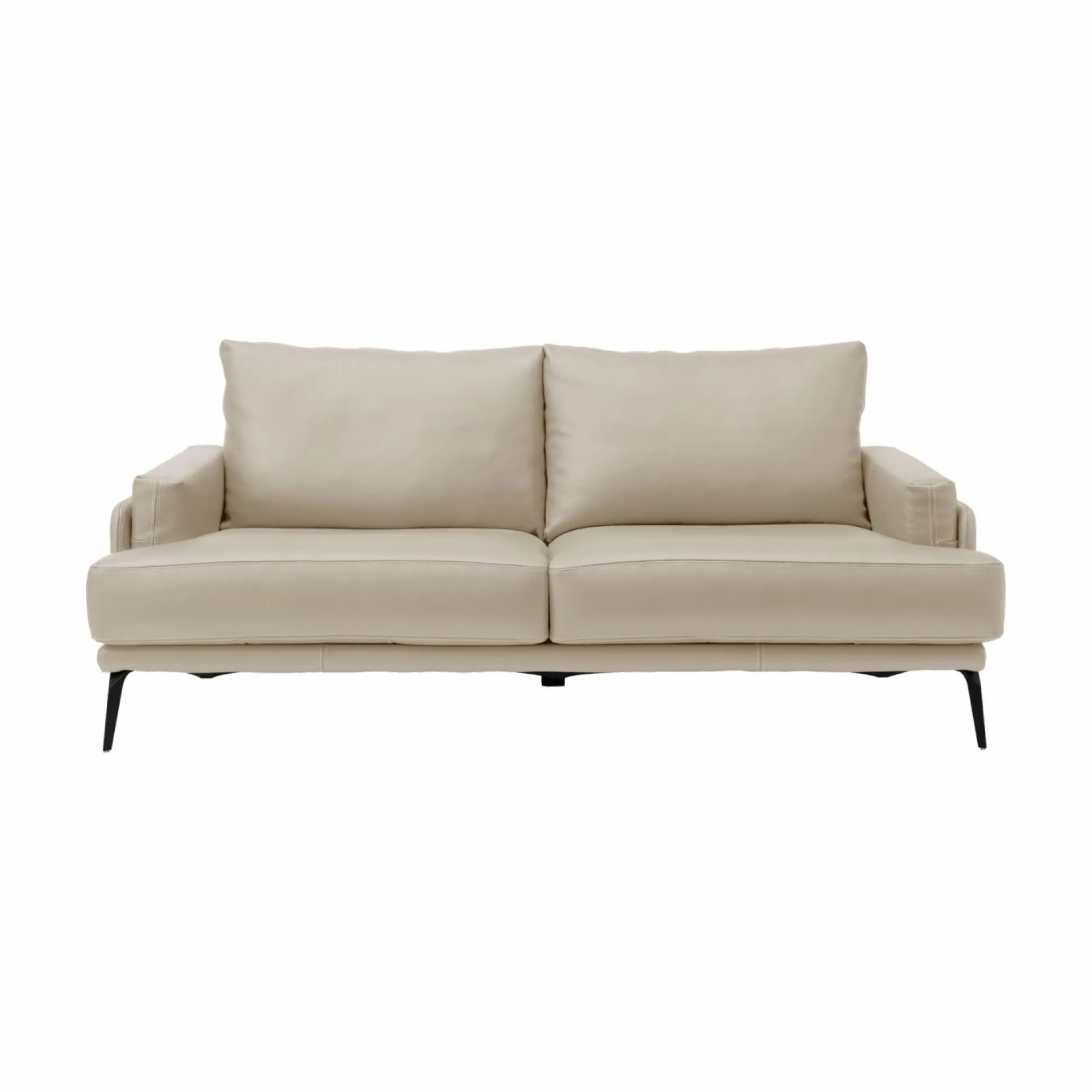 Canapé cuir Basile - Sable - Grand 3 places