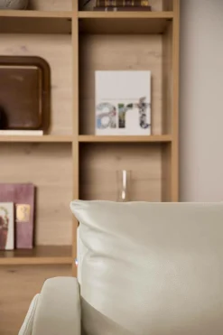 Canapé cuir Basile - Sable - Grand 3 places