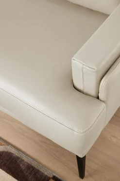 Canapé cuir Basile - Sable - Grand 3 places