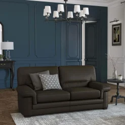 Canapé cuir Melbourne - Moka - 3 places