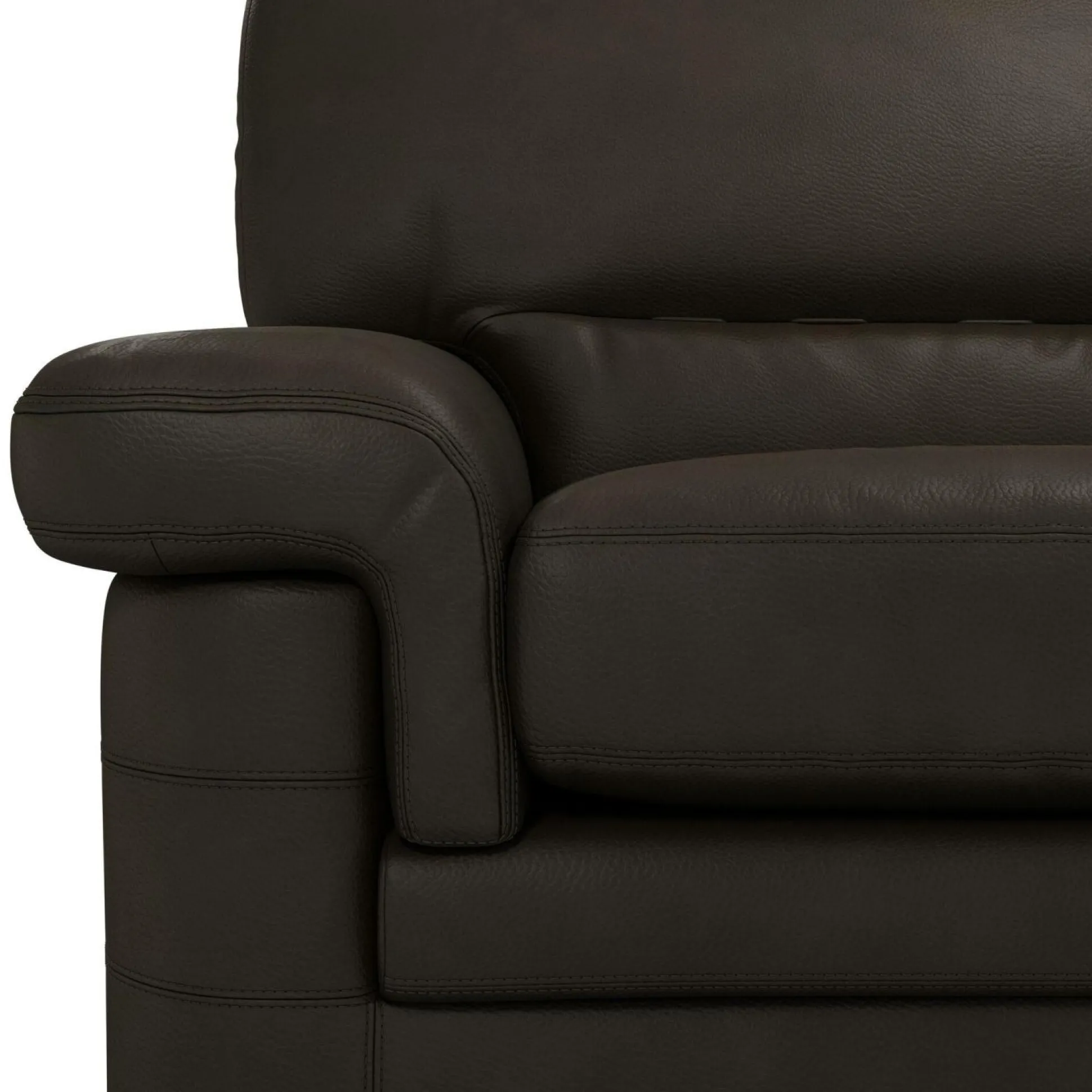 Canapé cuir Melbourne - Moka - 3 places