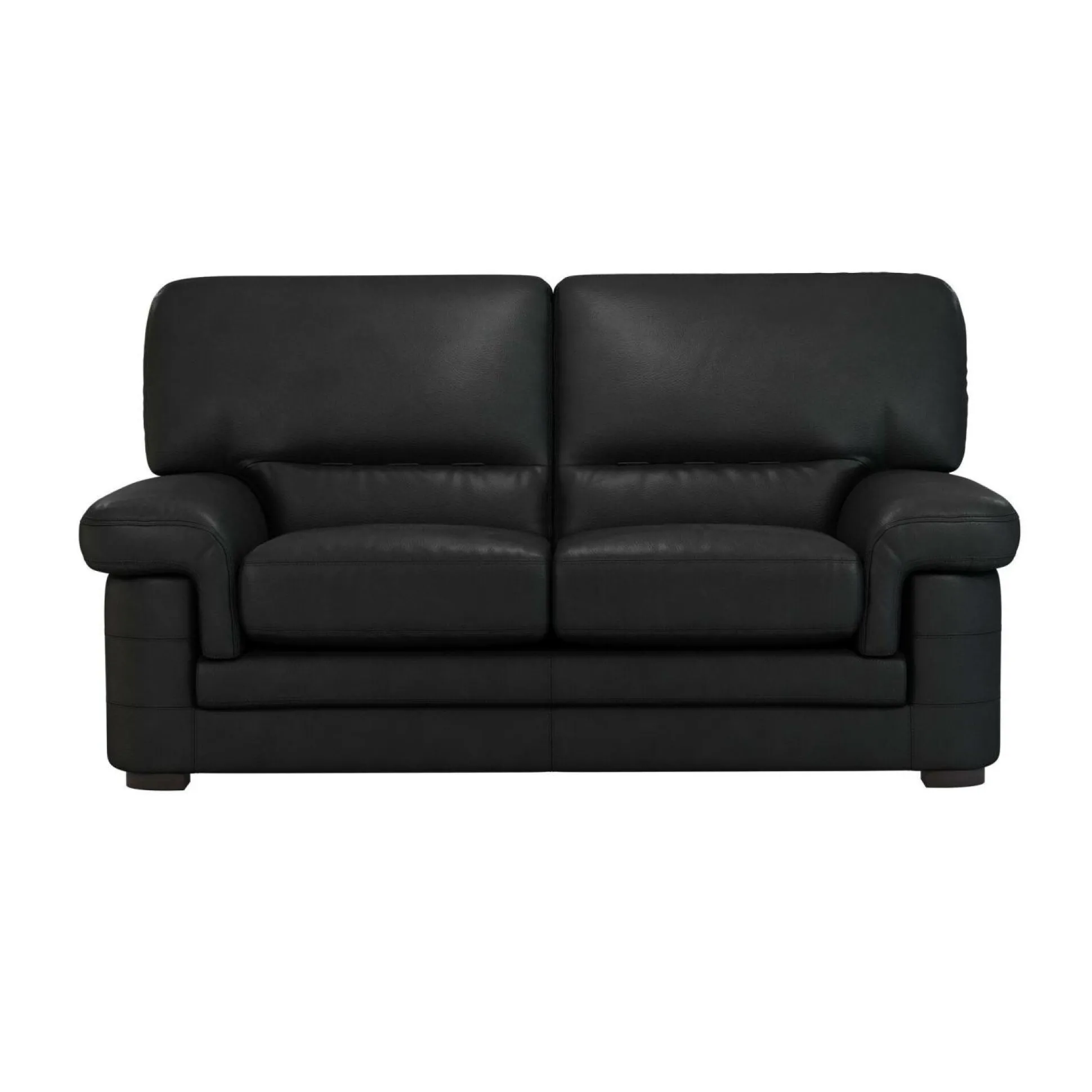 Canapé cuir Melbourne - Noir - 2 places