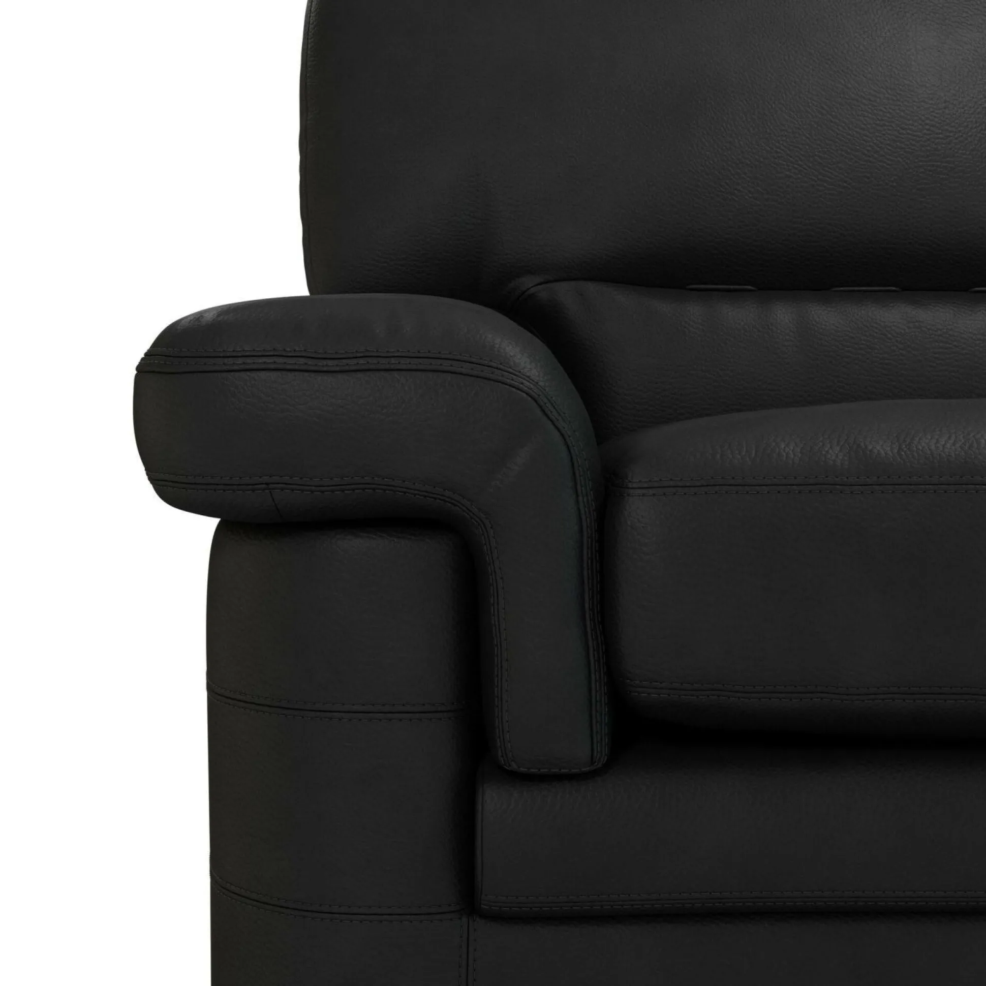 Canapé cuir Melbourne - Noir - 2 places