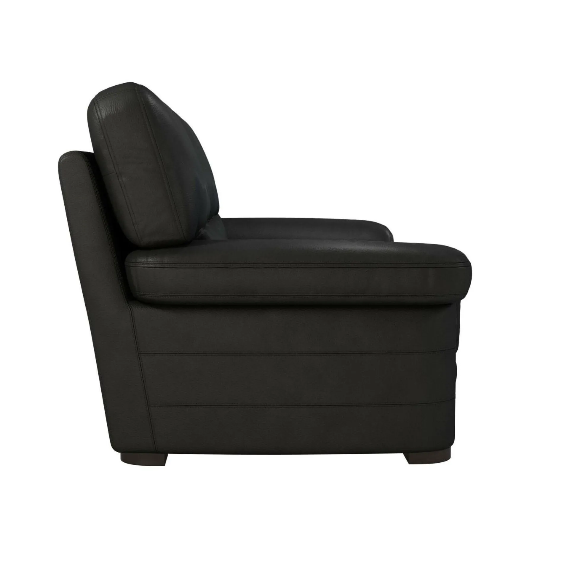 Canapé cuir Melbourne - Noir - 3 places