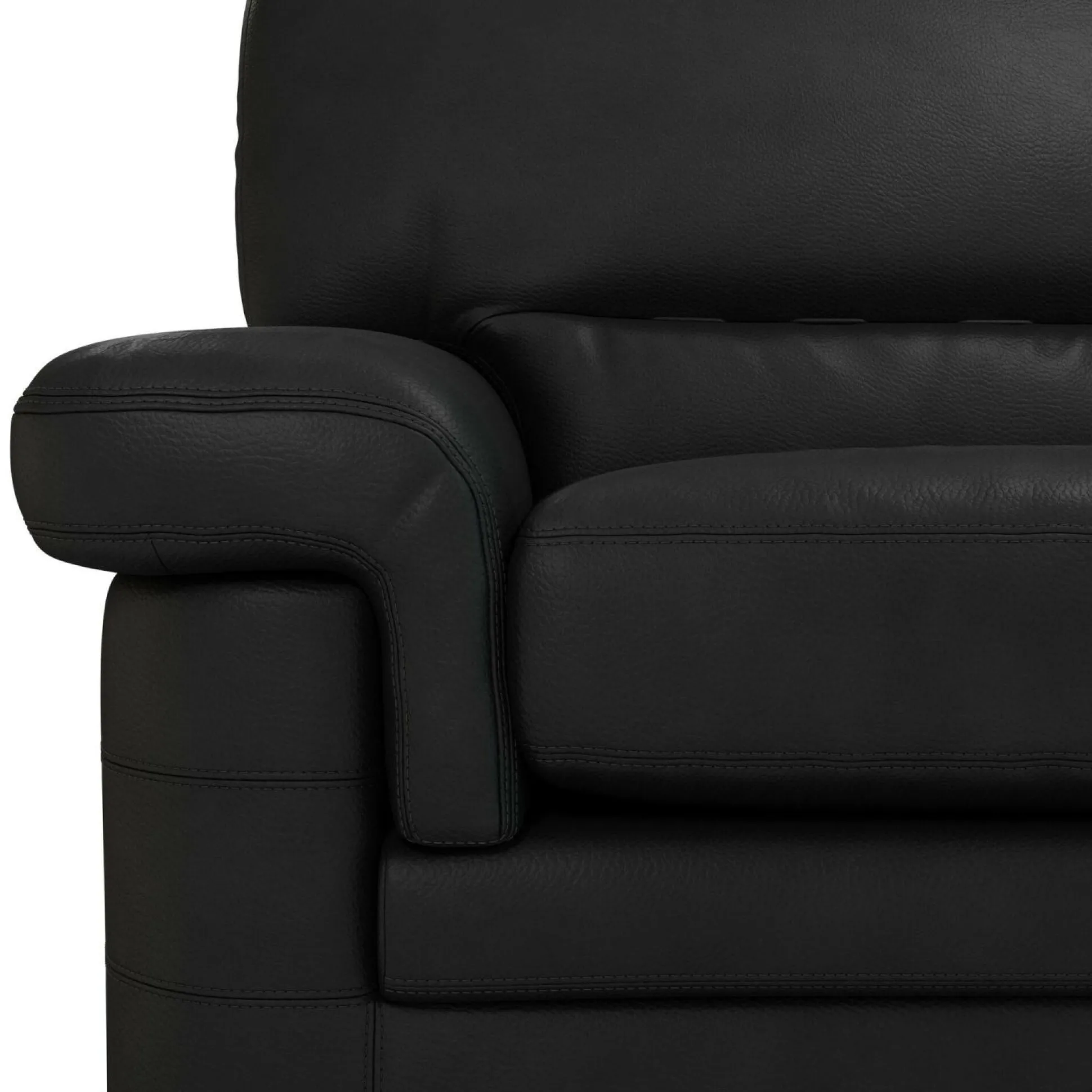 Canapé cuir Melbourne - Noir - 3 places