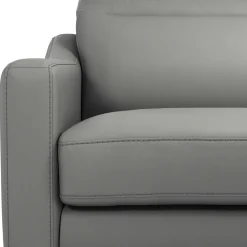 Canapé cuir têtières relevables Ben - Platine - Grand 3 places