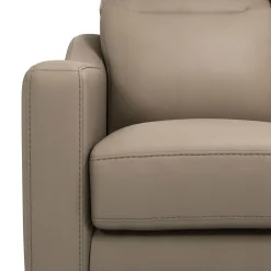 Canapé cuir têtières relevables Ben - Tourterelle - 2 places