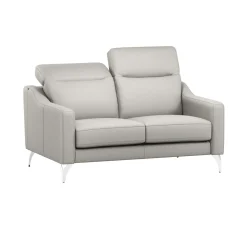 Canapé cuir têtières relevables Ben - Blanc - Grand 2 places