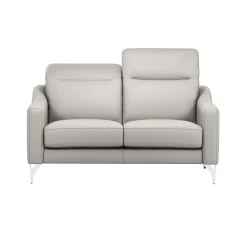 Canapé cuir têtières relevables Ben - Blanc - Grand 2 places